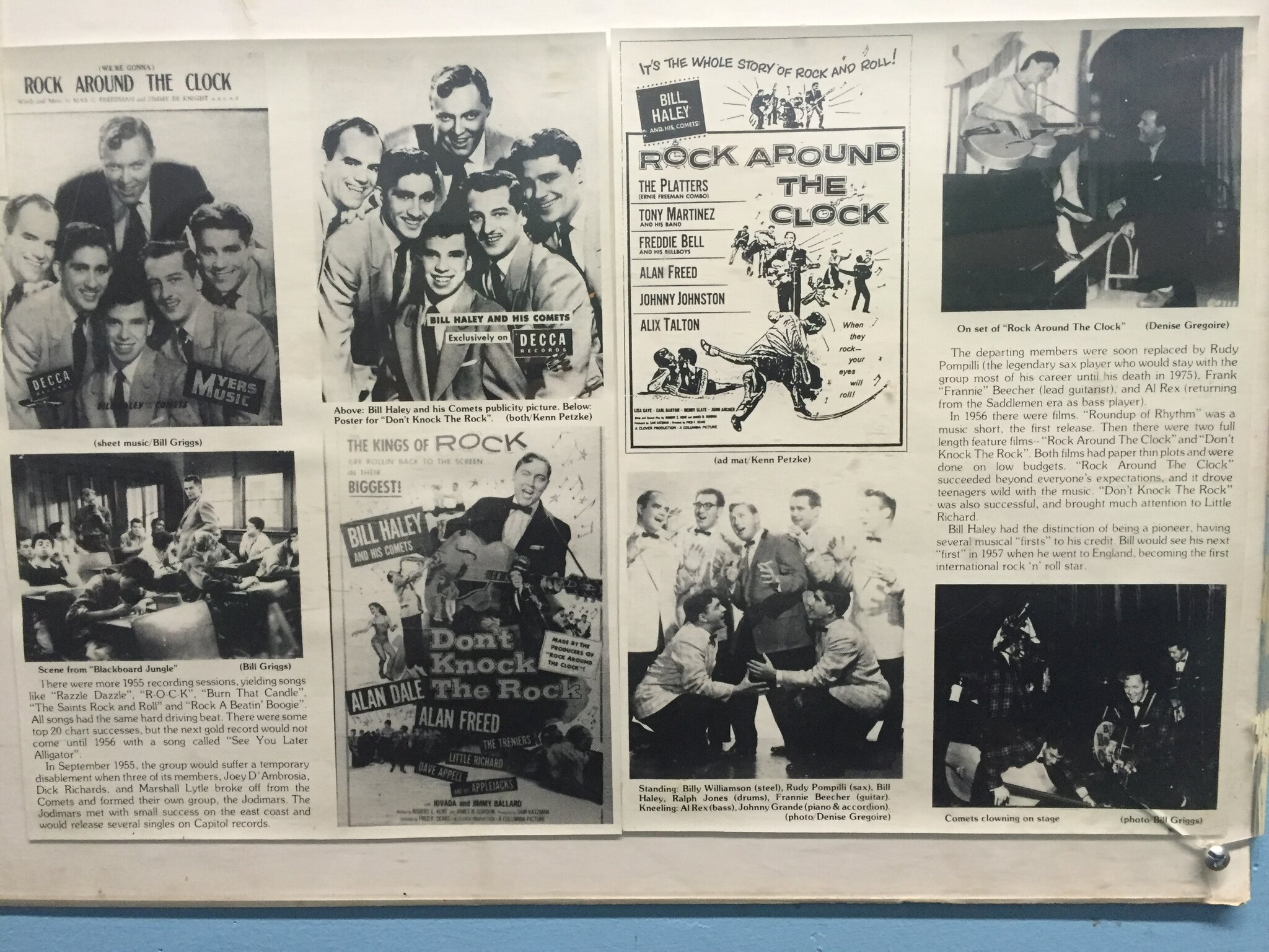 Clippings — Rock Around the Clock, Don't Knock the Rock, the Comets on stage